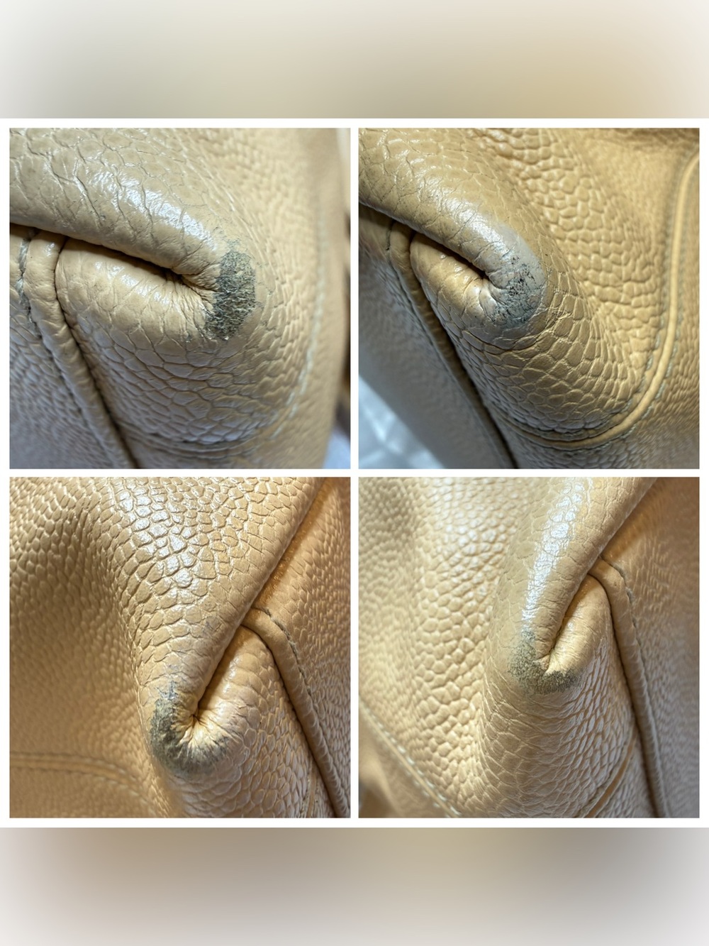 Chanel Caviar Leather CC Tote Bag Gold Hardware Vintage Shoulder Shopper - Picture 7 of 16